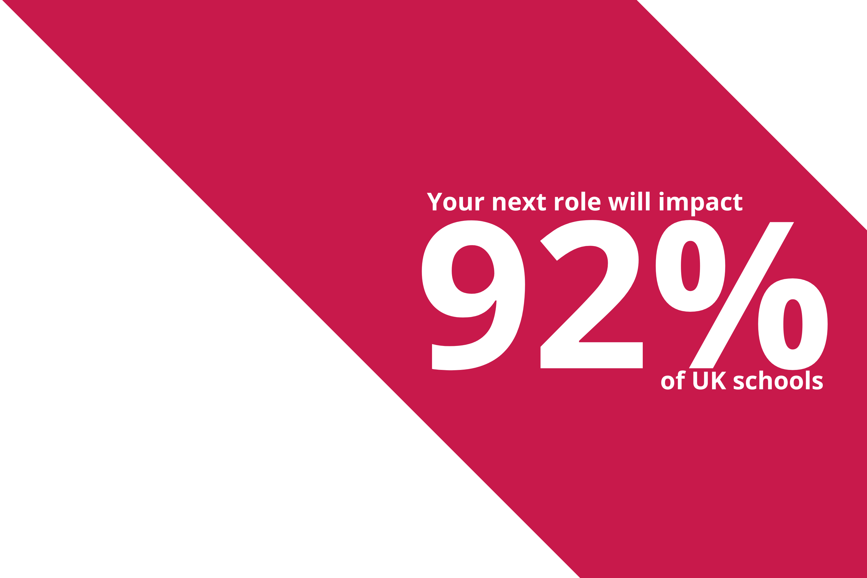 your next role will impact 92% of UK schools